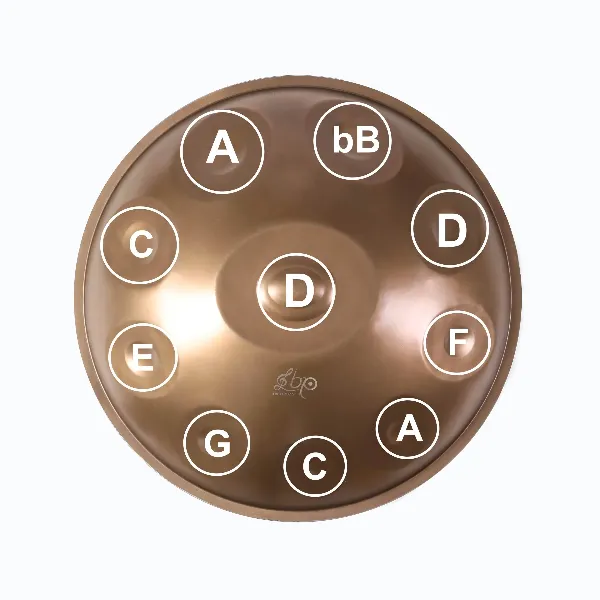 10 Note D Kurd Gold Stainless Steel Handpan